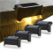Btag Sun-Powered Deck Light, Rechargeable Waterproof LED Sun-Powered Lights for Stairs, Step, Fence, Railing, Yard with Ip65 Protection with Wide Angle Lighting Pack of 4