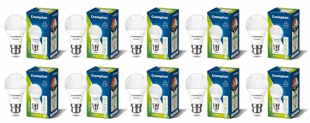 Crompton Dyna Ray 7W Round B22 LED Cool Day Light Pack of 10