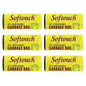 Softouch Home & Office Use Garbage Bags Large Size 24 X 32 inches 15 Pcs Per roll- Total 90 Pcs Pack of 6, Black Color