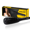 Ant Esports HSB2222 Hair Straightener Brush, Fast Heating Straightening Comb with Anti Scald & On-Off Safe, Portable Travel Flat Iron Brush, Frizz-Free Hair Care Silky Straight Heated – Black