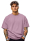 Veirdo®Lilac Oversized Baggy Fit Drop Shoulder Half Sleeves Round Neck Solid Pure Cotton T-Shirt for Men (OS_100_Lilac_XL)