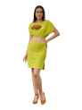 PURVAJA Women’s Mini Co-ords (Luna-002-Lemon_Yellow_Large)