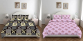 Amazon Brand – Solimo Bedsheet | Double Bed | 2 Pillow Covers | 80-85 GSM (Set of 2) (Pink and Coffee)
