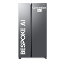Samsung 653 L, 3 Star, Frost Free, Double Door, Convertible 5-in-1 Digital Inverter, Side By Side AI Enabled Smart Refrigerator with WiFi (RS76CG8003S9HL, Silver, Refined Inox)